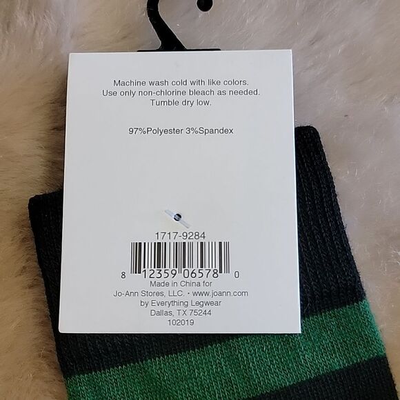ST. PATRICK'S DAY OVER-THE-KNEE GREEN AND BLACK STRIPED SOCKS - NEW WITH TAGS! - Picture 8 of 8
